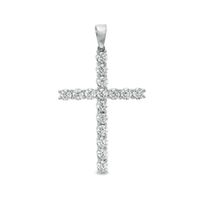 Men's 4 CT. T.w. Certified Lab-Created Diamond Cross Necklace Charm in 14K White Gold (F/Si2)