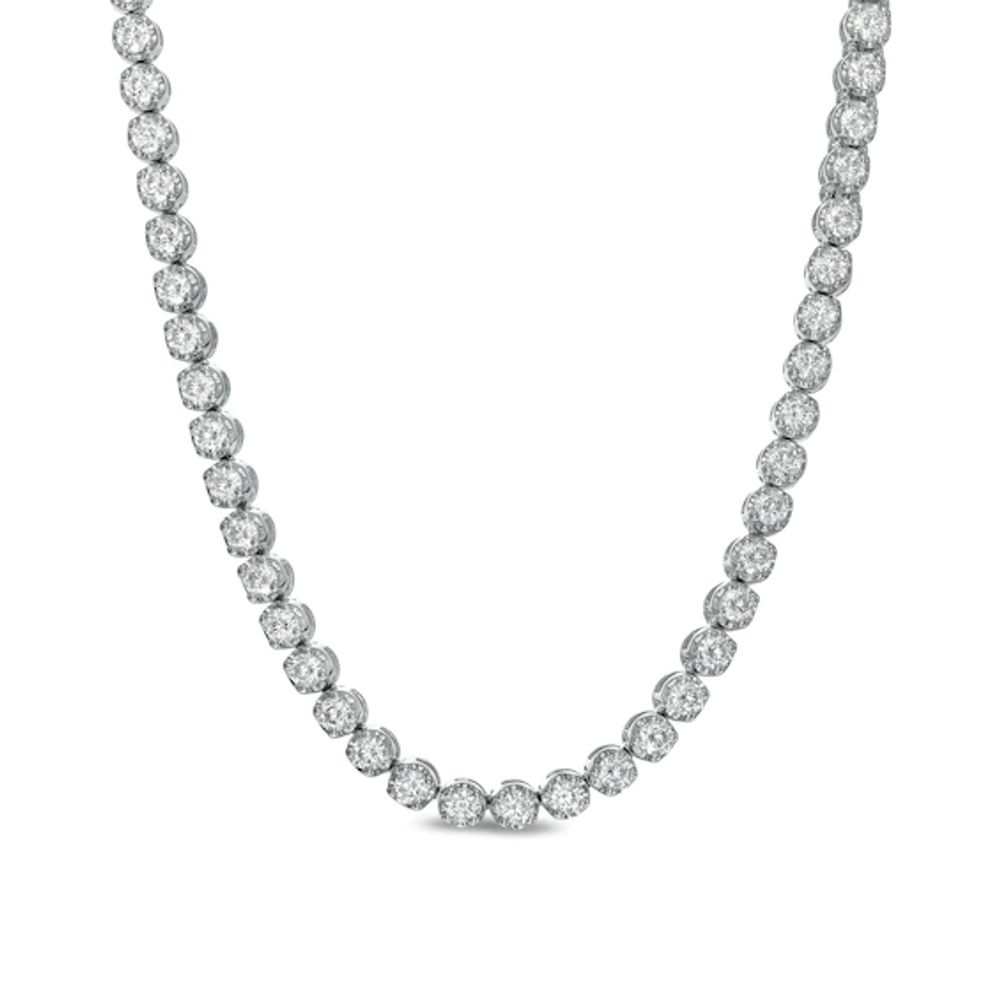 Men's 10 CT. T.w. Certified Lab-Created Diamond Tennis Necklace in 14K White Gold (F/Si2) - 20"