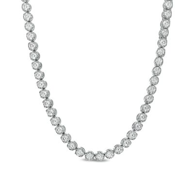 Men's 10 CT. T.w. Certified Lab-Created Diamond Tennis Necklace in 14K White Gold (F/Si2) - 20"