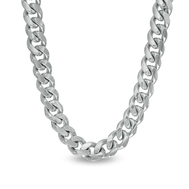 Vera Wang Men 9.0mm Cuban Link Chain Necklace in Solid Sterling Silver - 22"