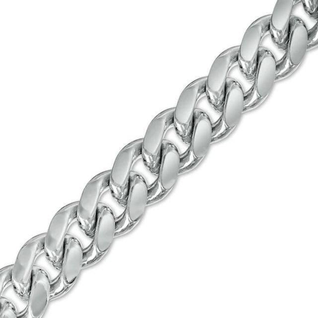 Vera Wang Men 9.0mm Cuban Link Chain Bracelet in Sterling Silver - 8.5"