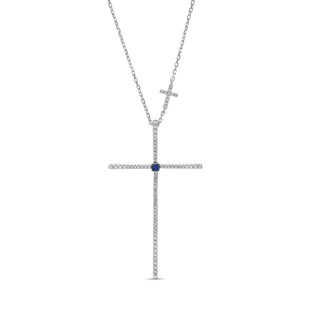 Vera Wang Love Collection 1/3 CT. T.w. Diamond Cross Pendant in 10K White Gold â 18.75"