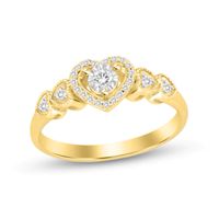 1/6 CT. T.w. Diamond Five Heart Promise Ring in 10K Gold