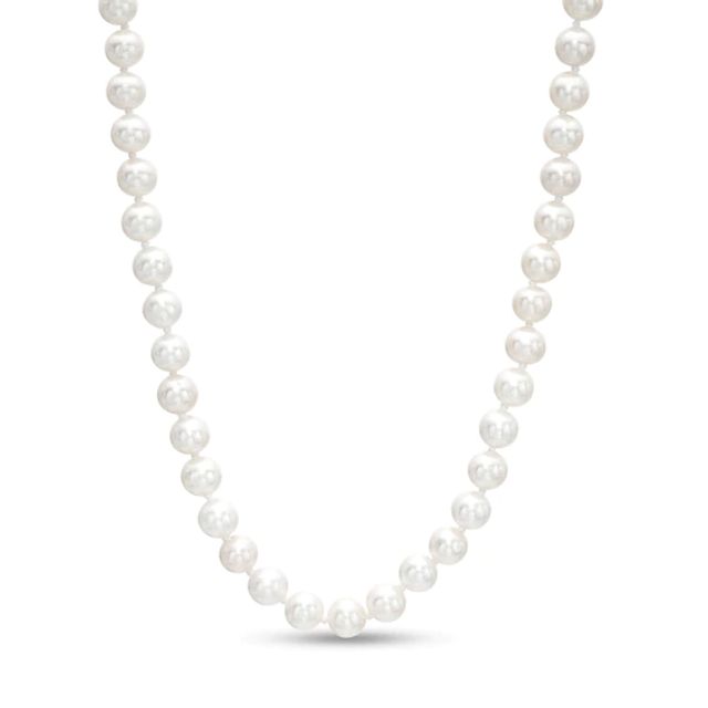 ImperialÂ® 5.0-6.0mm Cultured Freshwater Pearl Strand Necklace with 14K Gold Filigree Fish-Hook Clasp - 30"