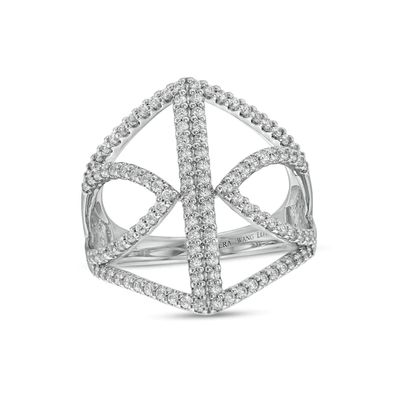 Vera Wang Love Collection 3/4 CT. T.w. Diamond Hexagon Frame Split Shank Ring in 10K White Gold