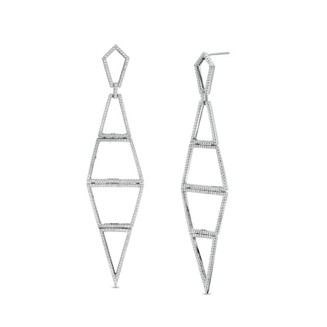 Vera Wang Love Collection 1-1/2 CT. T.w. Diamond Geometric Drop Earrings in 10K White Gold