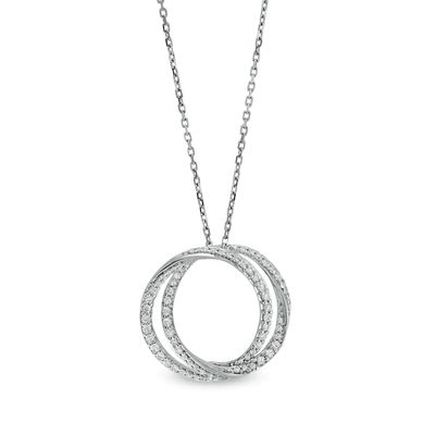 Vera Wang Love Collection 1/2 CT. T.w. Diamond Entwined Circle Pendant in 10K White Gold â 19"