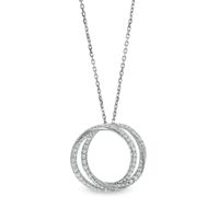 Vera Wang Love Collection 1/2 CT. T.w. Diamond Entwined Circle Pendant in 10K White Gold â 19"
