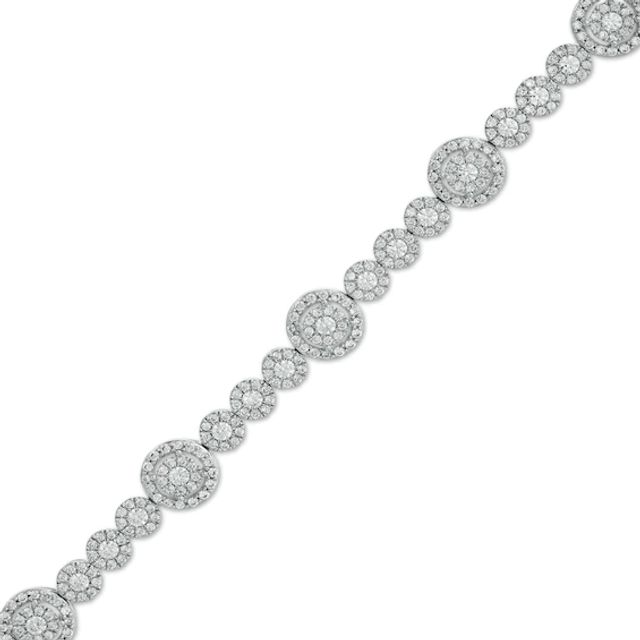 3 CT. T.w. Composite Diamond Frame Alternating Bracelet in 10K White Gold in 10K White Gold â 7.25"