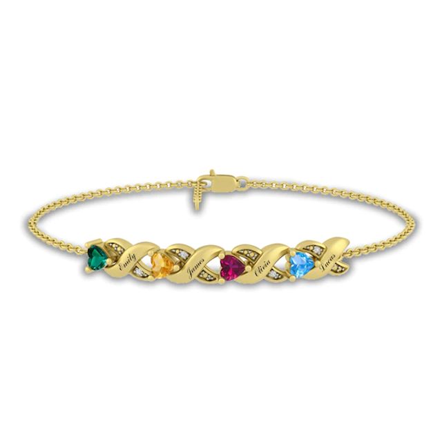 Mother's Gemstone Braid Bracelet (2-5 Stones and Lines)