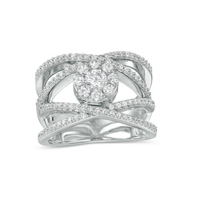 1 CT. T.w. Composite Diamond Orbit Ring in 10K White Gold