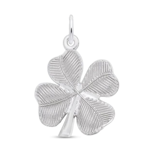 Rembrandt CharmsÂ® Textured Four Leaf Clover in Sterling Silver