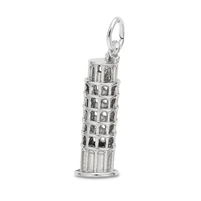 Rembrandt CharmsÂ® Leaning Tower of Pisa in Sterling Silver