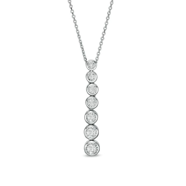 Marilyn Monroeâ¢ Collection 1/3 CT. T.w. Diamond Graduated Drop Pendant in 10K White Gold