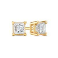 3/8 CT. T.w. Princess-Cut Diamond Solitaire Stud Earrings in 14K Gold (J/I1)