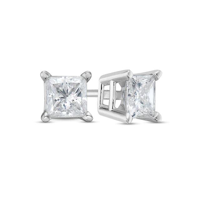 5/8 CT. T.w. Princess-Cut Diamond Solitaire Stud Earrings in 14K Gold (J/I1