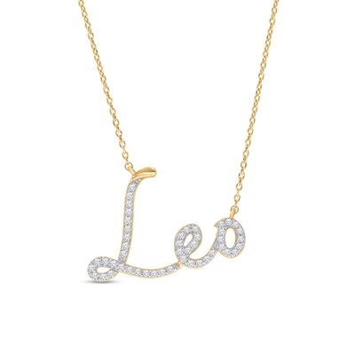 1/3 CT. T.w. Diamond "Leo" Necklace in Sterling Silver with 14K Gold Plate