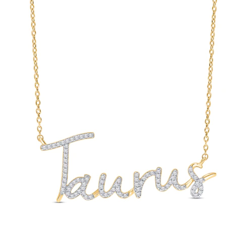 1/3 CT. T.w. Diamond "Taurus" Necklace in Sterling Silver with 14K Gold Plate