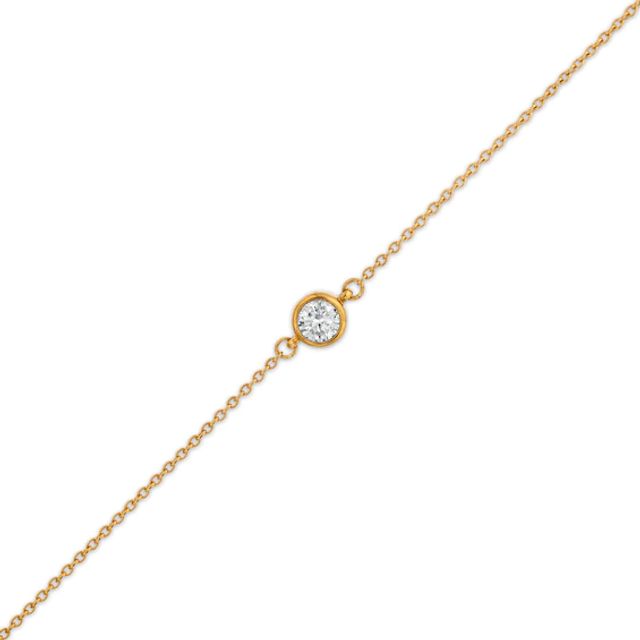Remixed Reimagined 1/6 CT. Diamond Solitaire Bracelet in 10K Gold - 7.25"