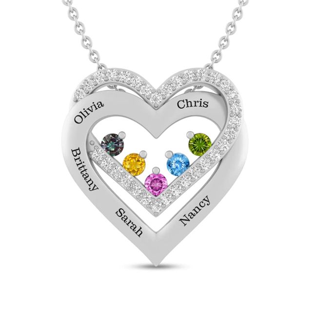 Sterling Silver Diamond Heart Pendant Necklace .10ctw - 1343FA