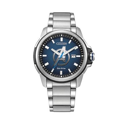 Men's Citizen Eco-DriveÂ® Avengers Two-Tone Watch with Blue Dial (Model: Aw1651-52W)