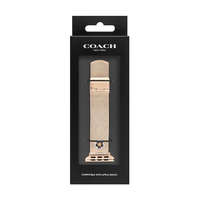 Ladies' Coach Rose-Tone IP Interchangeable 20.0mm Mesh Replacement Band Smart Watch Attachment (Model: 14700038)