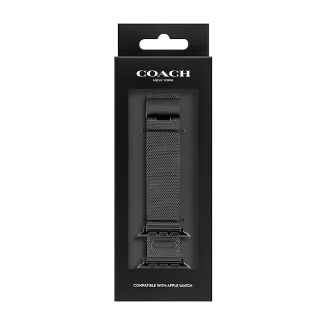 Ladies' Coach Black IP Interchangeable 22.0mm Mesh Replacement Band Smart Watch Attachment (Model: 14700062)