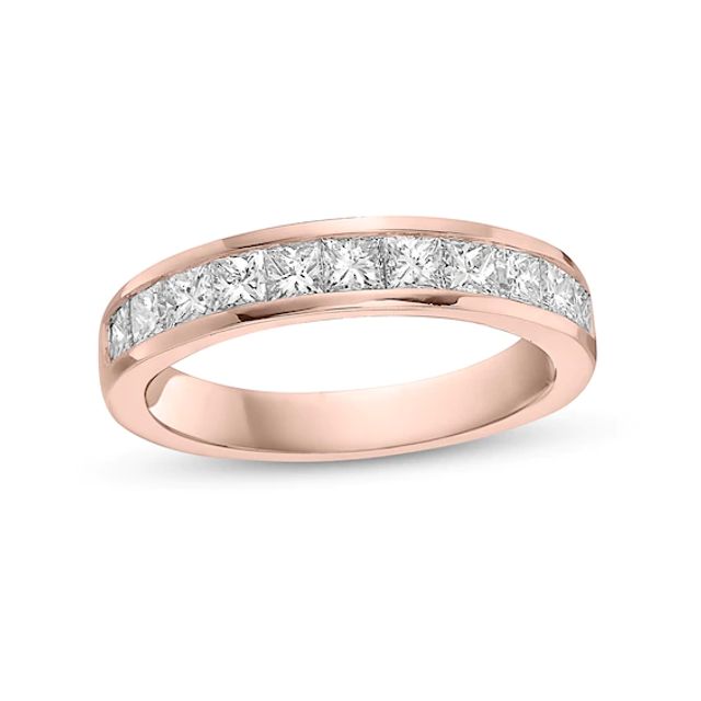 1 CT. T.w. Princess-Cut Diamond Eleven Stone Anniversary Band in 10K Rose Gold