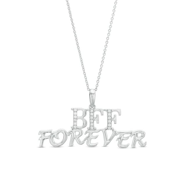1/10 CT. T.w. Diamond "Bff Forever" Pendant in Sterling Silver