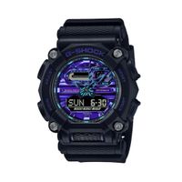 Men's Casio G-Shock Classic Virtual Blue Series Two-Tone Resin Strap Watch with Blue-Violet Dial (Model: Ga900Vb-1A)