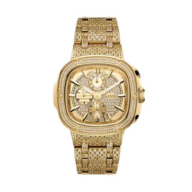 Men's Limited Edition JBW Heist PS Diamond Accent 18K Gold Plate Chronograph Watch with Gold-Tone Dial (Model: Ps545A)