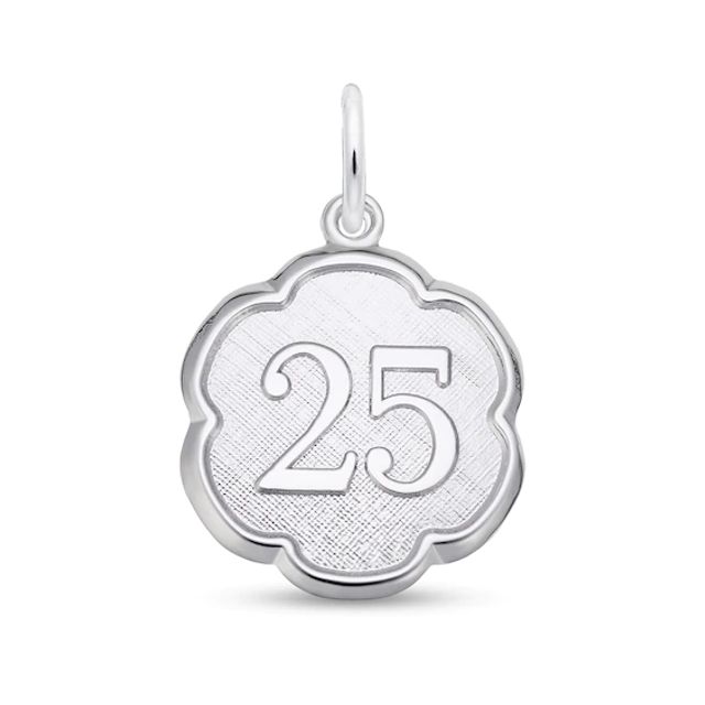Rembrandt CharmsÂ® Number 25 Scallop Frame Disc in Sterling Silver
