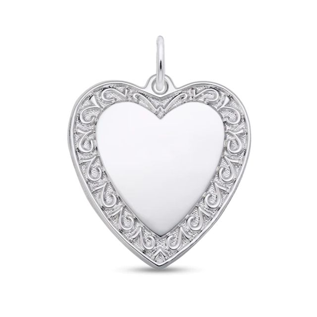 Rembrandt CharmsÂ® Filigree Heart Disc in Sterling Silver