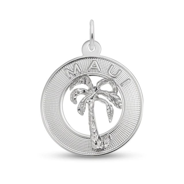 Rembrandt CharmsÂ® Maui Palm Tree Disc in Sterling Silver