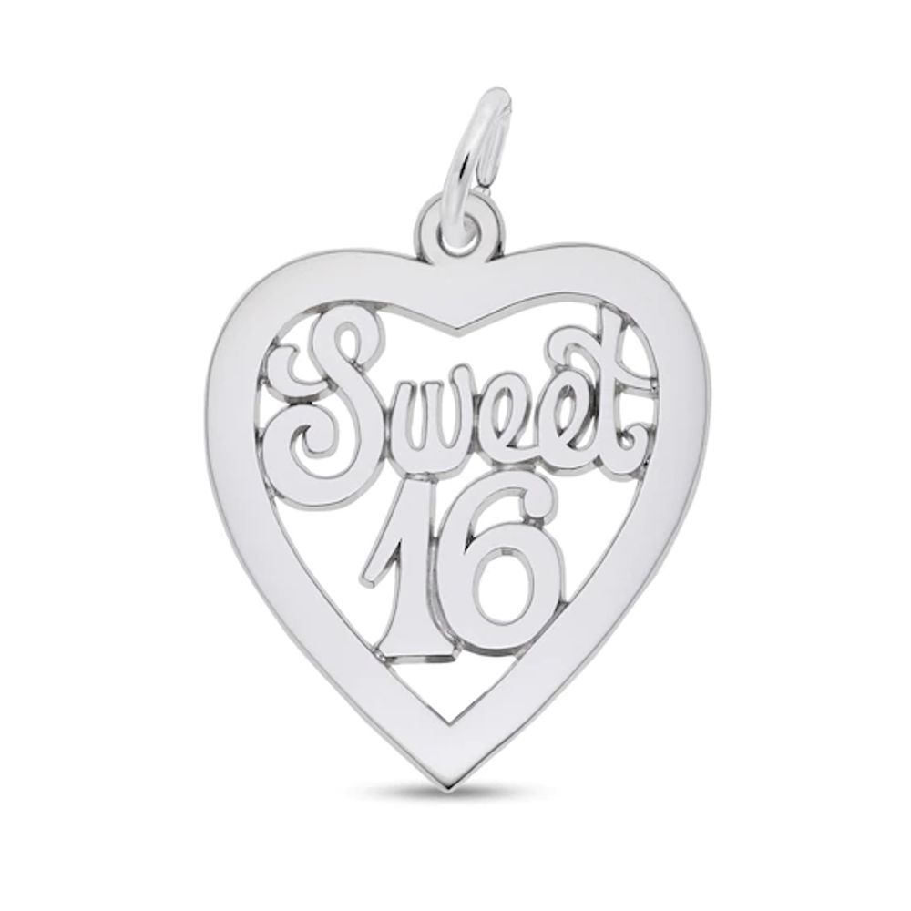 Rembrandt CharmsÂ® Sweet 16 Heart in Sterling Silver