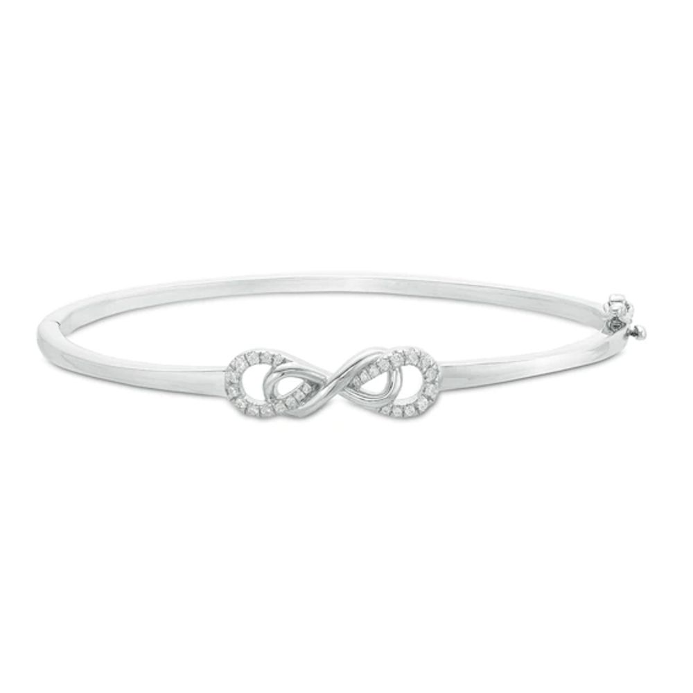 1/5 CT. T.w. Diamond Double Infinity Loop Bangle in Sterling Silver