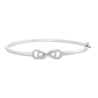 1/5 CT. T.w. Diamond Double Infinity Loop Bangle in Sterling Silver