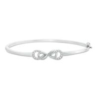 1/5 CT. T.w. Diamond Double Infinity Loop Bangle in Sterling Silver