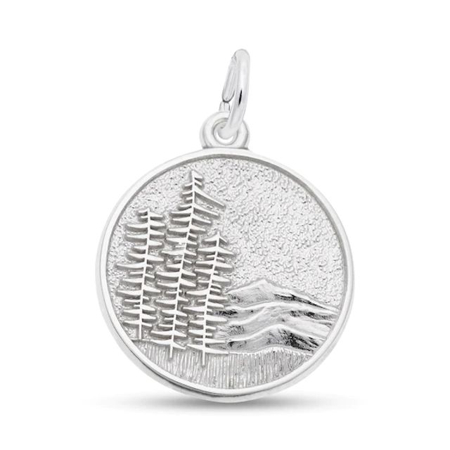 Rembrandt CharmsÂ® Mountain Scene Disc in Sterling Silver