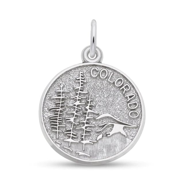 Rembrandt CharmsÂ® Colorado Mountains Disc in Sterling Silver