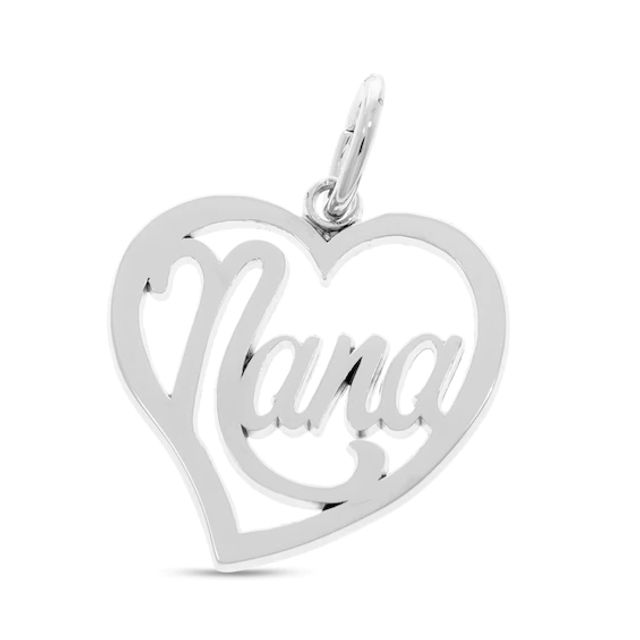 Rembrandt CharmsÂ® Heart with "Nana" in Sterling Silver