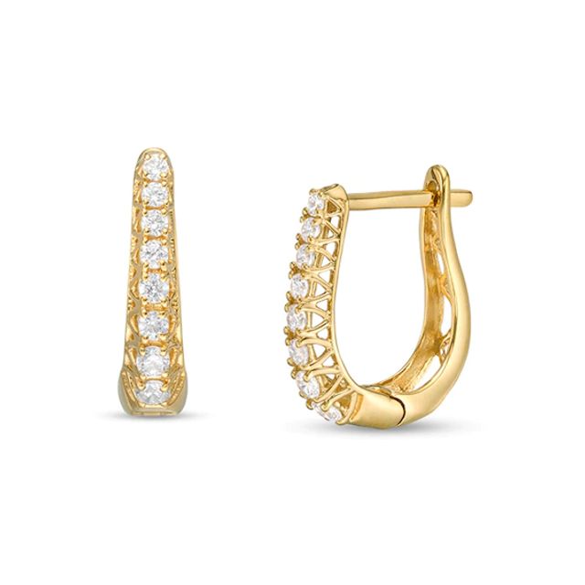 1/4 CT. T.w. Diamond Graduated Hoop Earrings in 10K Gold