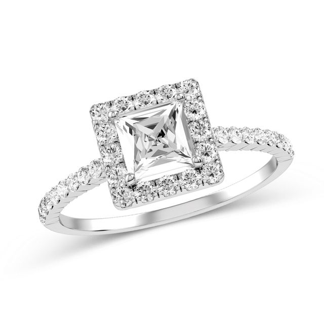 Princess-Cut Diamond Engagement Ring in 10K White Gold