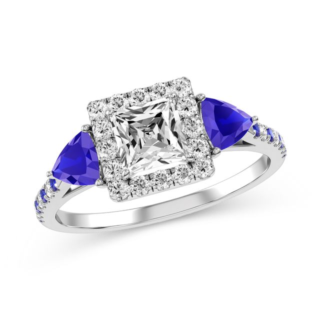 Princess-Cut Diamond Engagement Ring in 10K White Gold