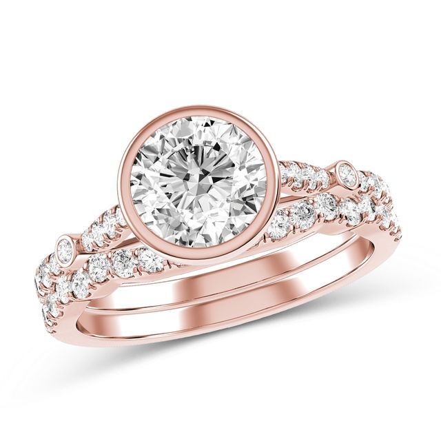 Diamond Bridal Set in 10K Rose Gold