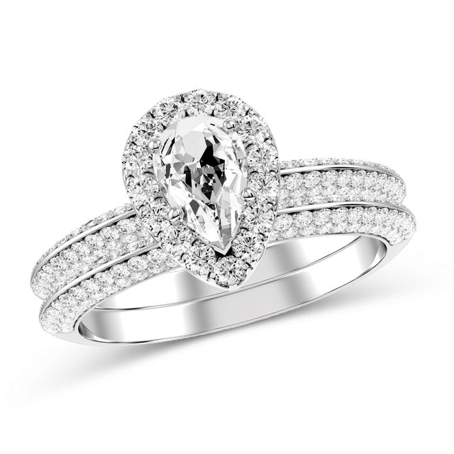 Pear-Shaped Diamond Bridal Set in 10K White Gold