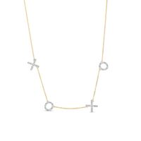 1/8 CT. T.w. Diamond "Xoxo" Station Necklace in 10K Gold â 17.5"