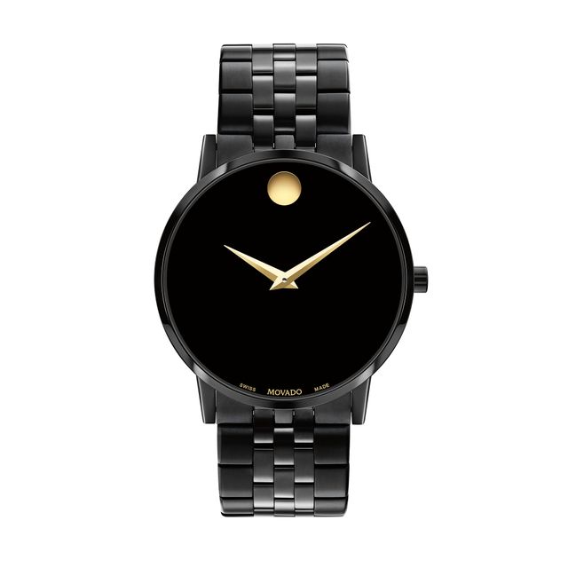 Men's Movado MuseumÂ® Classic Black PVD Watch with Black Dial (Model: 0607626)