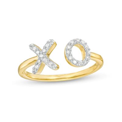 1/6 CT. T.w. Diamond "Xo" Open Ring in 10K Gold