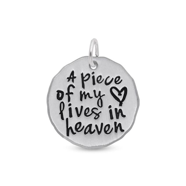 Rembrandt CharmsÂ® "A piece of my heart lives in heaven." Disc in Sterling Silver
